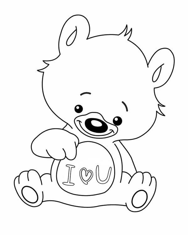i love you teddy bear coloring pages - photo #4