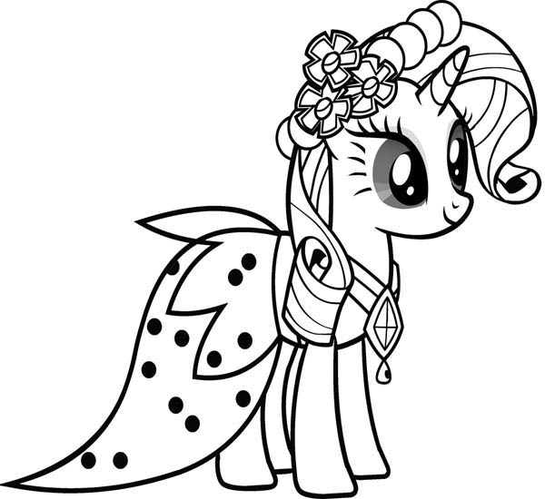 Beautiful Rarity Friendship is Magic in My Little Pony Coloring Page