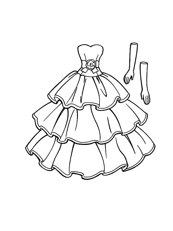Happy Birthday Barbie Doll Dress Coloring Pages   Coloring Sky
