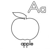ABC, Alphabet A Is For Apple On Learning ABC Coloring Page: Alphabet A is for Apple on Learning ABC Coloring Page