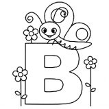 ABC, B Is For Butterfly On Learning ABC Coloring Page: B is for Butterfly on Learning ABC Coloring Page