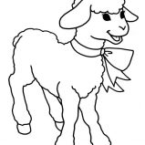 Lamb, Easter Lamb Wear A Ribbon Coloring Page: Easter Lamb Wear a Ribbon Coloring Page