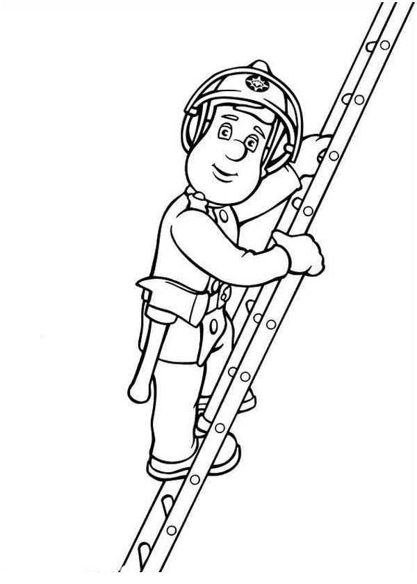 fireman sam step up the stairs coloring page  coloring sky