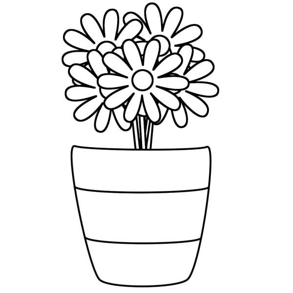Flower Vase Coloring Page : Coloring Sky