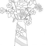 Flower Vase, Flower Vase Picture Coloring Page: Flower Vase Picture Coloring Page