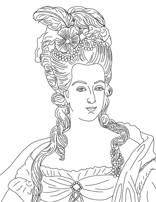 french queen reine marie antoinette coloring page