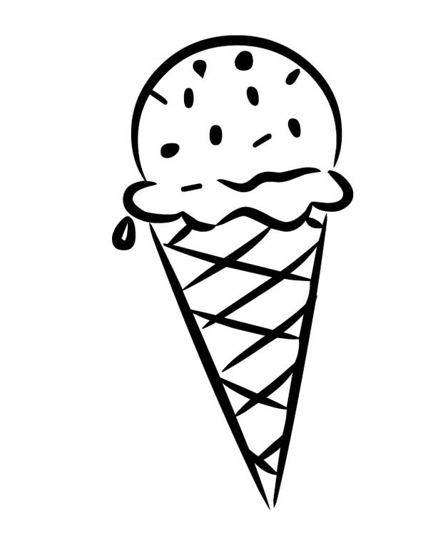 Ice Cream, : Ice Cream Chocolate Sprinkles Coloring Page