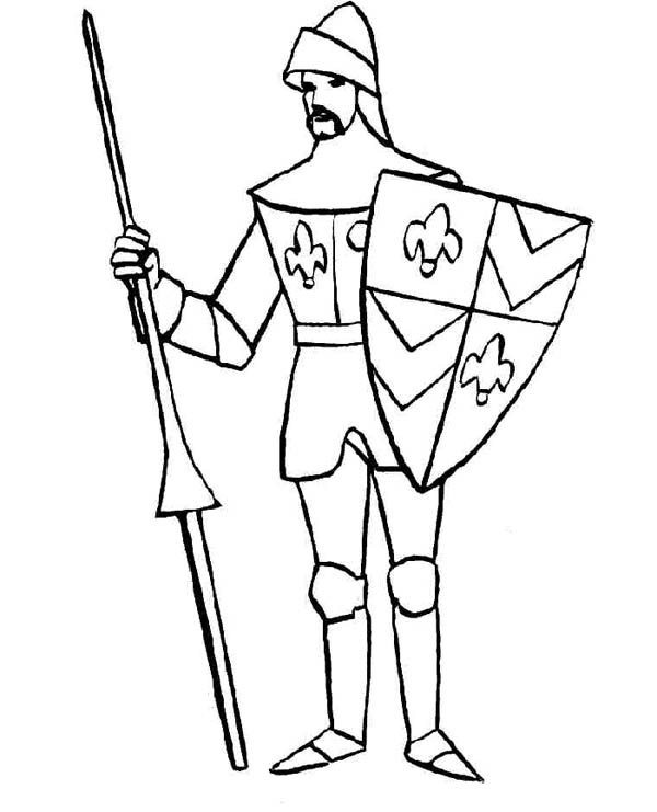 Knight Wear Armor Coloring Page : Coloring Sky