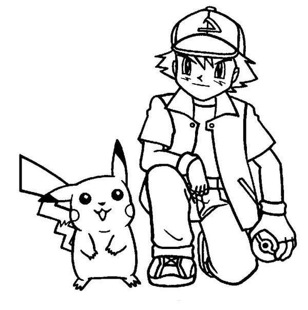 Picture Of Adorable Pikachu And Ash Ketchum On Pokemon Coloring Page Coloring Sky Ash and pikachu s pokemon0cfa. ash ketchum on pokemon coloring page