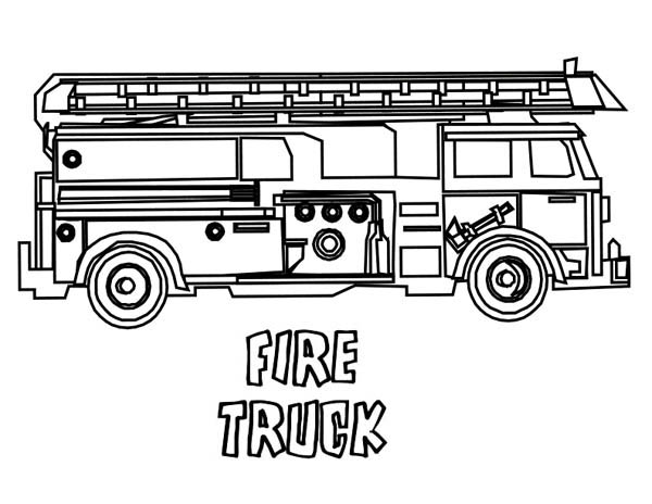 Fire Truck, : Picture of Fire Truck Coloring Page