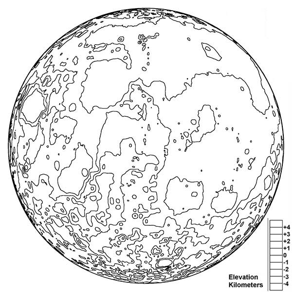 Moon, : Maps of Moon Coloring Page