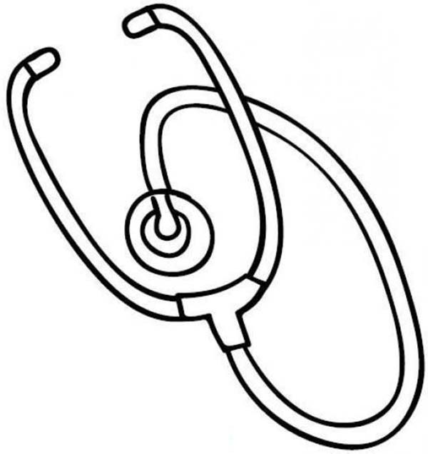 Medical Equipment Stethoscope Coloring Page Coloring Sky