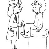 Medical, Patient Seeing Doctor For Medical Help At Hospital Coloring Page: Patient Seeing Doctor for Medical Help at Hospital Coloring Page