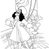 Peter Pan, Peter Pans Enemy Pirate Captain Hook Coloring Page: Peter Pans Enemy Pirate Captain Hook Coloring Page