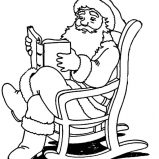 Santa Claus, Santa Claus Reading Christmas Story Book Coloring Pages: Santa Claus Reading Christmas Story Book Coloring Pages