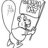 Canada Day Event, Merry Beaver Waving Banner For Canada Day Event Coloring Pages: Merry Beaver Waving Banner for Canada Day Event Coloring Pages