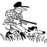 Hunting, Going Hunting On Foot With My Dog Coloring Pages: Going Hunting on Foot with My Dog Coloring Pages