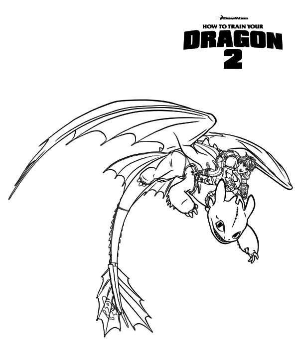 Download Hiccup Ride Toothless In How To Train Your Dragon Coloring ...