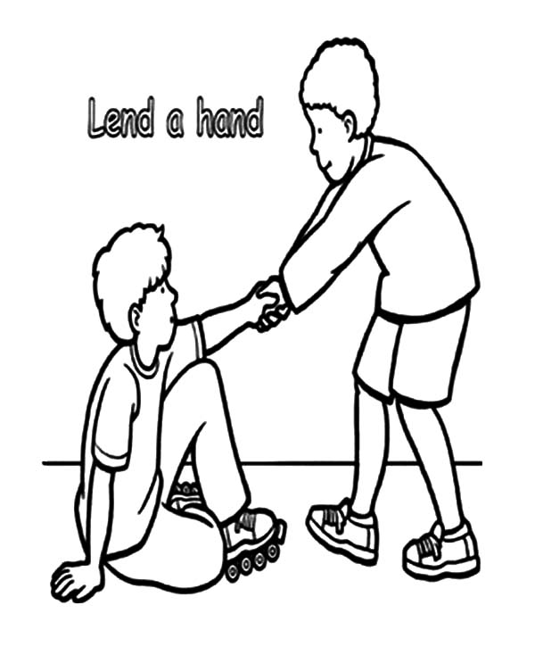 Helping Others Coloring Pages For Kids Coloring Pages