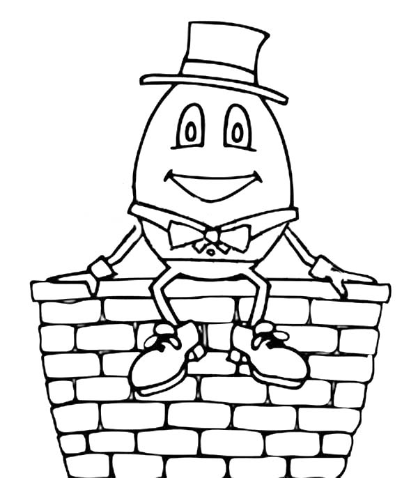 Nursery Rhyme Humpty Dumpty Coloring Pages | Coloring Sky