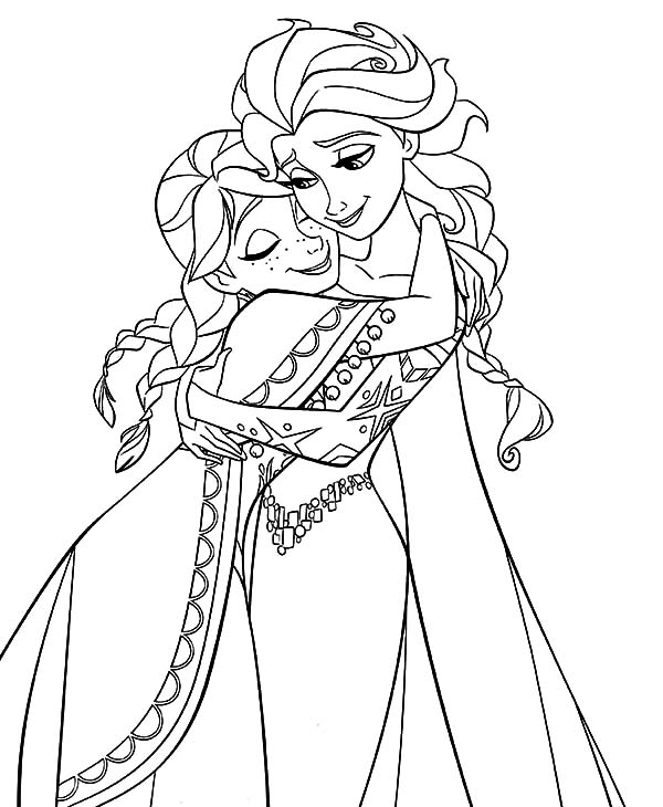 Elsa, : Princess Anna Love Her Sister Queen Elsa so Much Coloring Pages