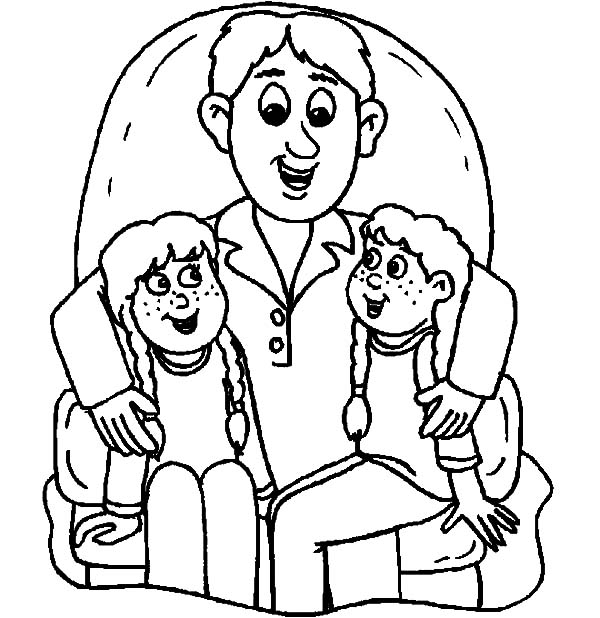I Love Dad, : We Sit on Daddys Lap I Love Dad Coloring Pages